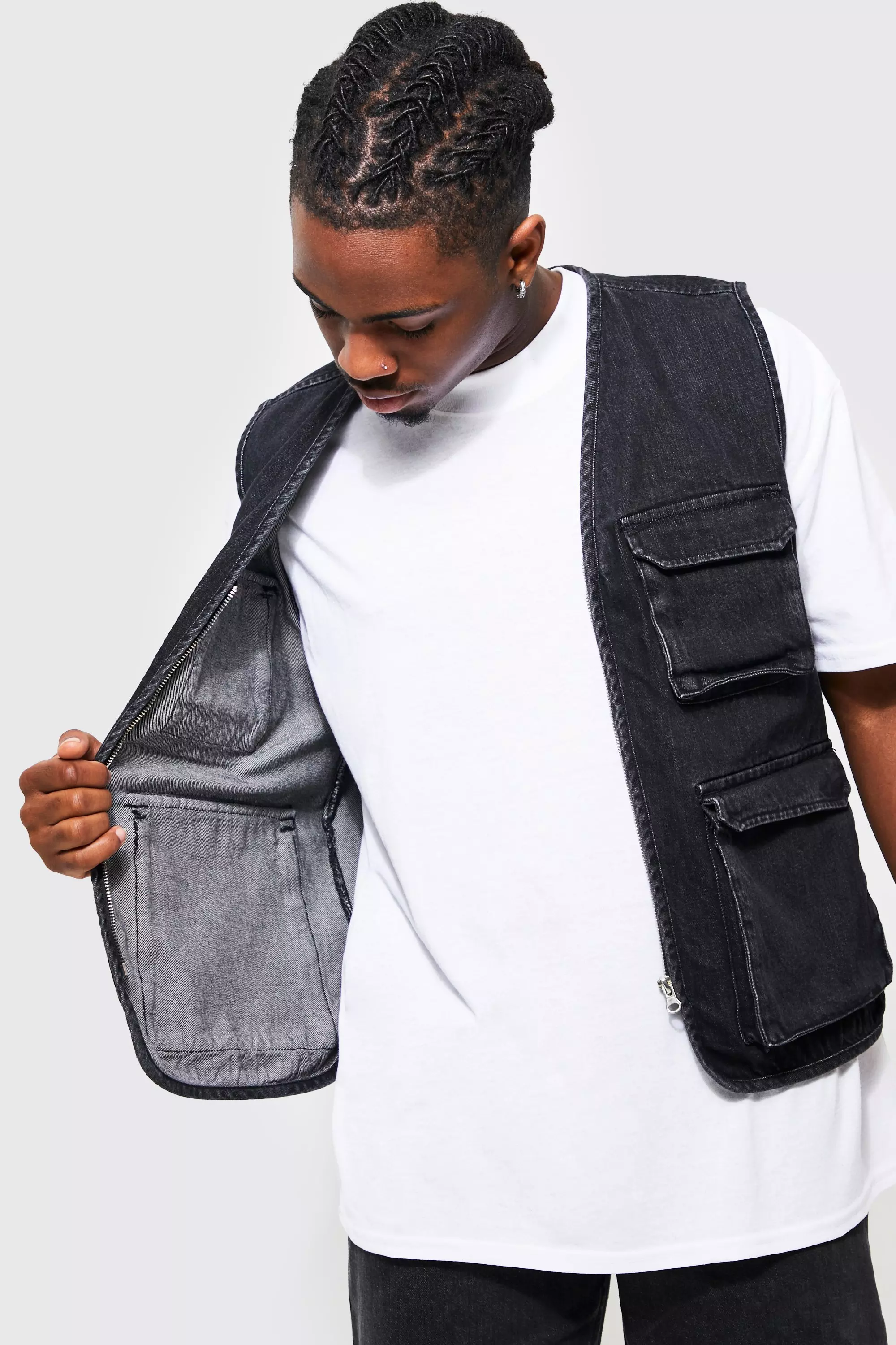 Denim on sale utility vest